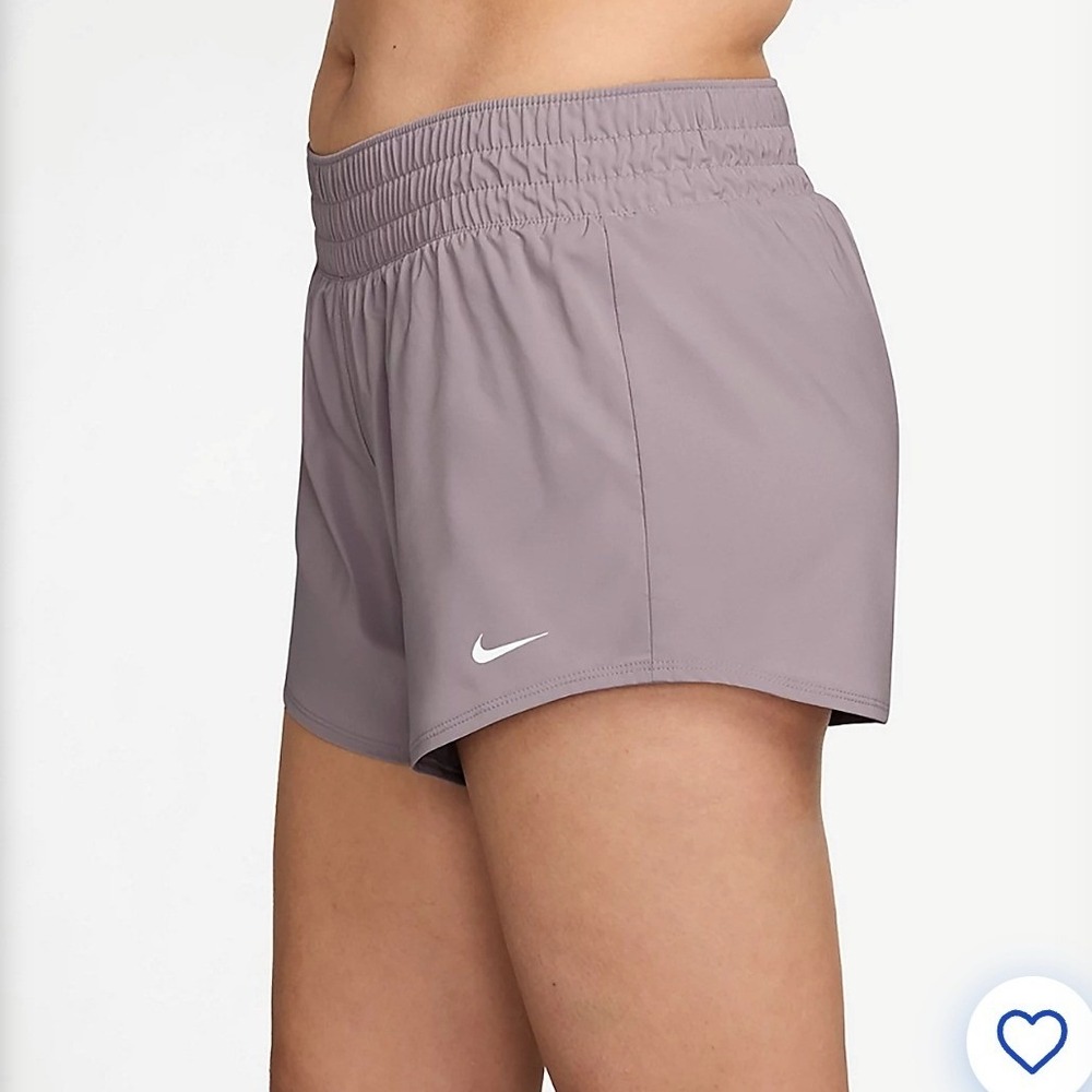 Nike Women's One Dri-FIT Mid-Rise Shorts 3in lt violet ore sz small H99 - Picture 3 of 7